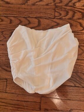 White Strapless Draped Bustier Top